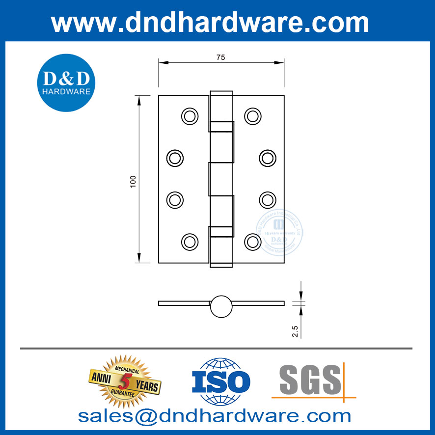 100mm 2 Ball Bearing Butterfly Hinges Style Stainless Steel Door Hinges for Australian Market-DDSS059