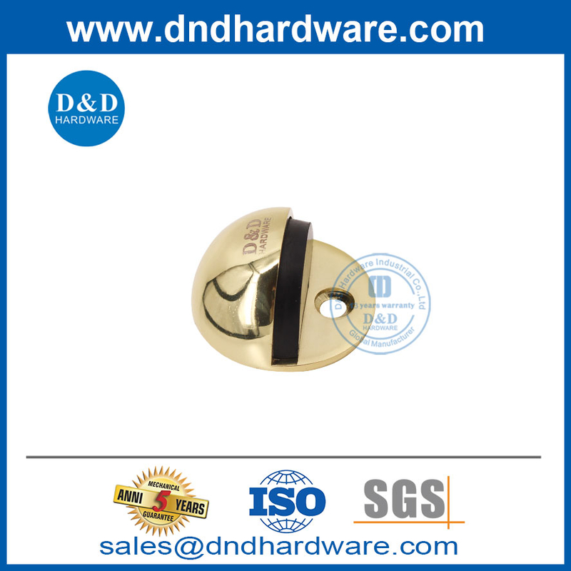 Polished Golden Zinc Alloy Commercial Door Stop Hardware-DDDS005