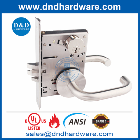Stainless Steel UL ANSI Grade 1 Classroom Door Locks for Double Doors-DDAL05 F05