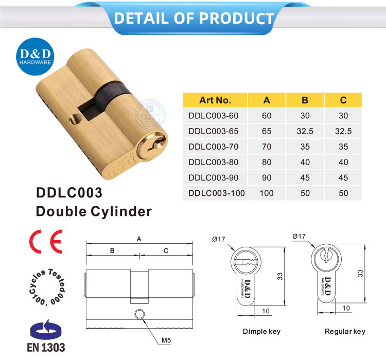 Mortise Lock Brass Cylinder