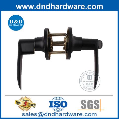 Matt Black Interior Door Handle Lever Lockset for Apartment-DDLK094