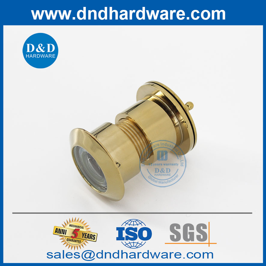 Gold Plated 200 Degree Zinc Alloy Hotel Door Viewer with Cover-DDDV003