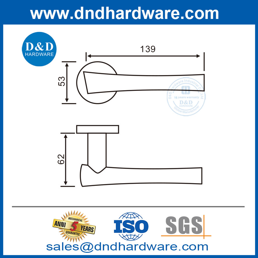 Contemporary Door Handle Stainless Steel Types of Door Handles for Hotel-DDSH045