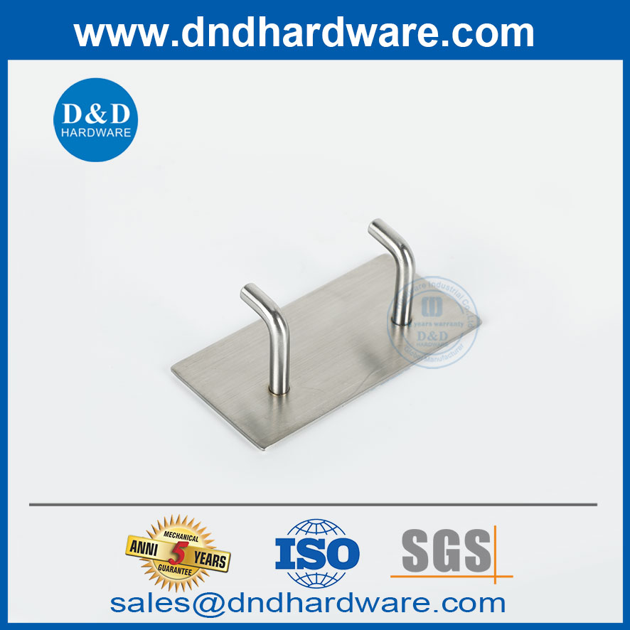 Self Adhesive Stainless Steel Wall Mounted Rack Towel Coat Hook-DDTC002