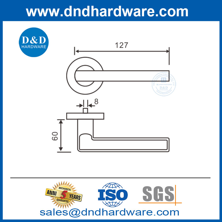 Privacy Door Handle Stainless Steel Interior Door Handle Sets-DDTH023