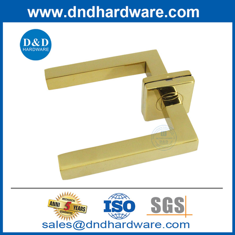 Outside Inside Golden Door Handle Stainless Steel Bedroom Door Handles-DDTH019