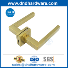 Polished Brass Door Lever Stainless Steel Square Luxury Door Handles-DDTH020