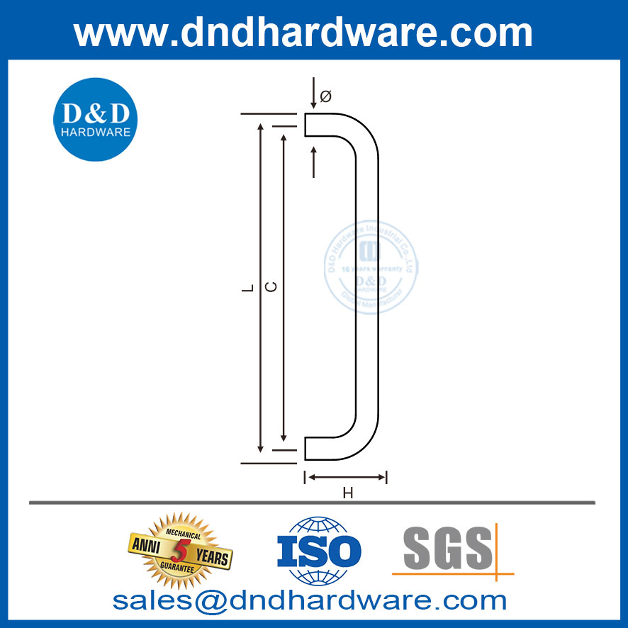 One Sided Door Handle Stainless Steel Modern Exterior Door Pull Handles-DDPH020