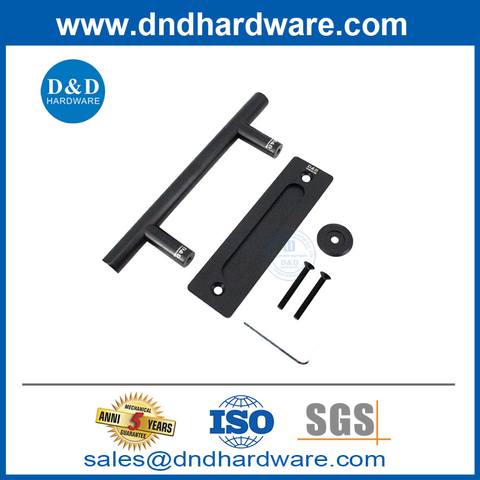Carbon Steel Black Coating Door Handles Square Sliding Barn Door Handle-DDBD102