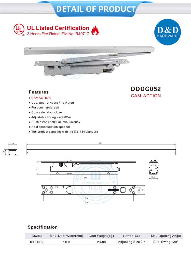 Aluminium door closer
