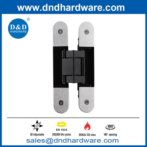 EN1935 Zinc Alloy Black 3D Fire Concealed Door Hinge with Sanding Cover-DDCH008-G40