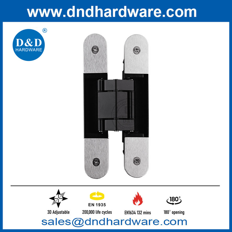 EN1935 Zinc Alloy Black 3D Fire Concealed Door Hinge with Sanding Cover-DDCH008-G40