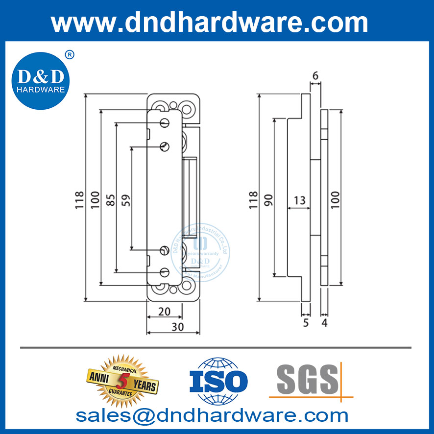 1D adjustable hinge