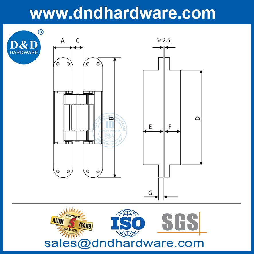 metal door invisible hinge