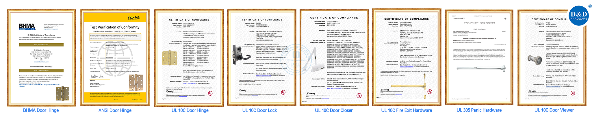 UL certified door hardware