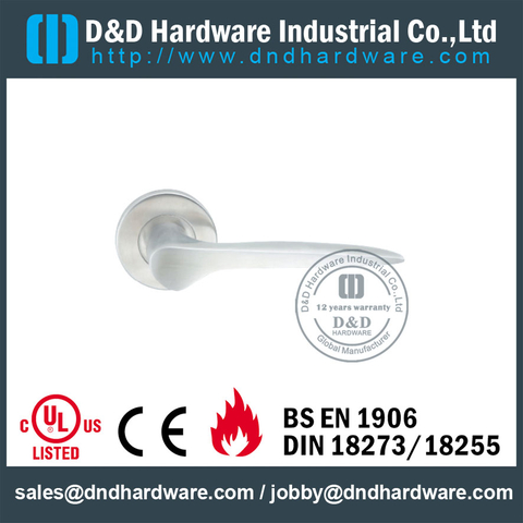 Stainless Steel 304 Casting Lever Handle on Rose for Exterior Doors -DDSH008