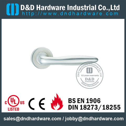 SS316 Internal Chrome Lever Door Handle Hollow Welding for Hotel Single Door-DDTH036