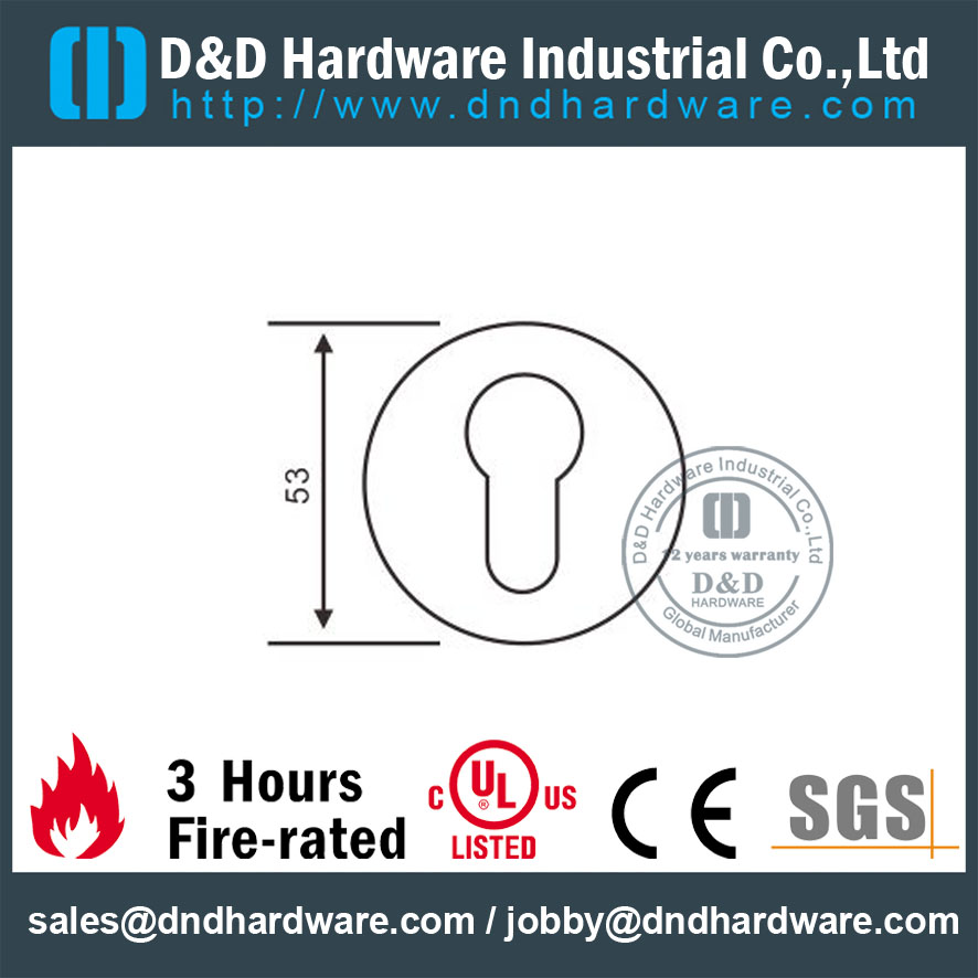 Stainless Steel 304 Euro Escutcheon for Wooden Door-DDES001