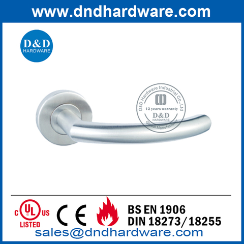 BS EN1906 Stainless Steel Fireproof Metal Door Lever Handle-DDTH011
