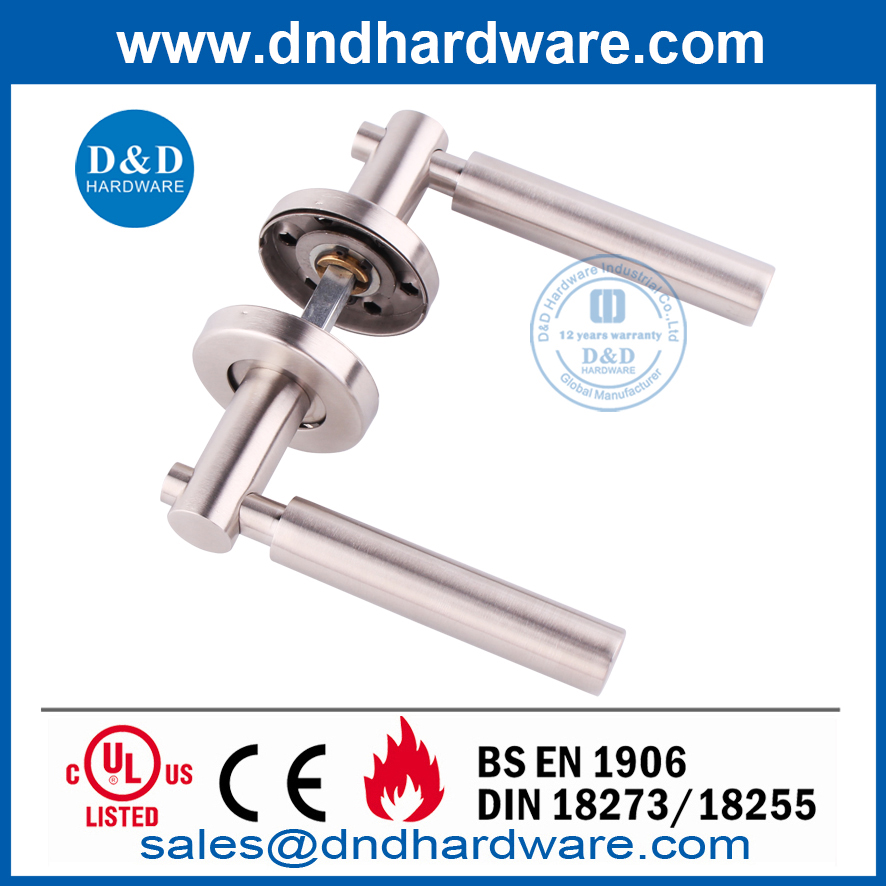 Grade 316 Satin Mixed with Polish Finish Lever Door Handle-DDSH034