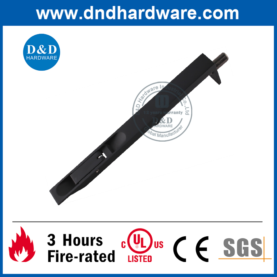 Heavy Duty Stainless Steel Black Flush Door Bolt for Steel Door -DDDB001