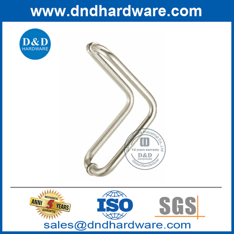 Stainless Steel 90 Degree Corner Silver Special Glass Door Pull Handle-DDPH012
