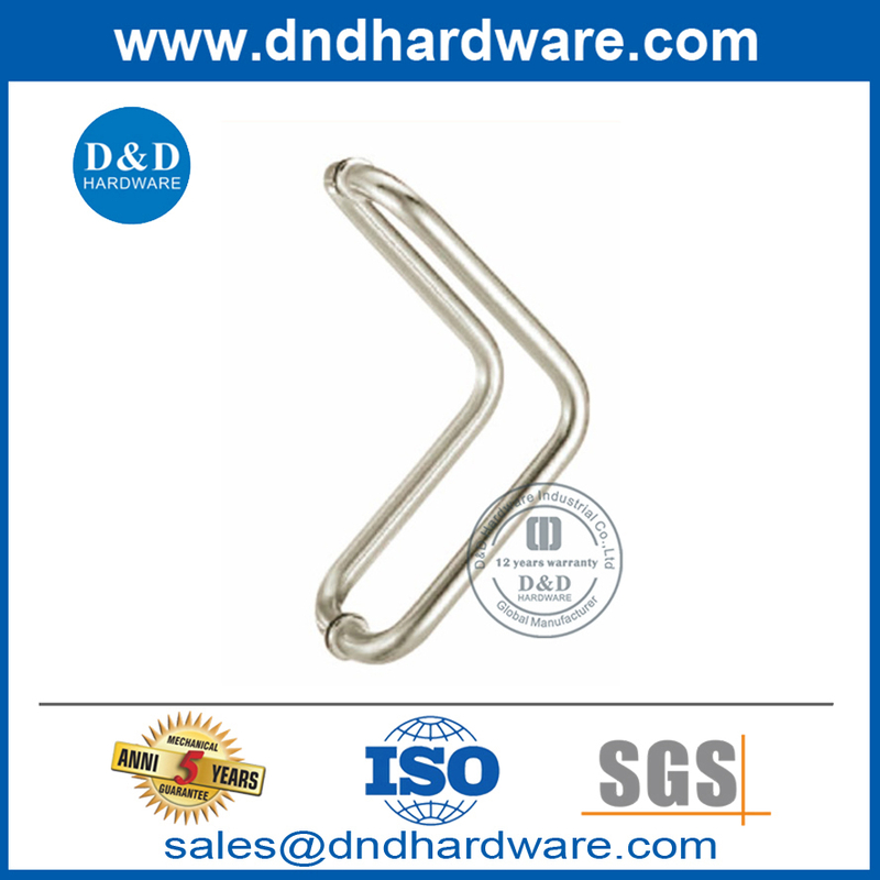 Stainless Steel 90 Degree Corner Silver Special Glass Door Pull Handle-DDPH012