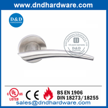 SS304 Silver Soild Lever Double Indoor Door Handle-DDSH043