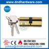 EN 1303 Solid Brass Polished Brass Double Cylinder Lock-DDLC003