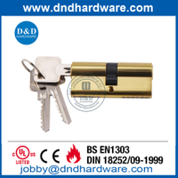 EN 1303 Solid Brass Polished Brass Double Cylinder Lock-DDLC003