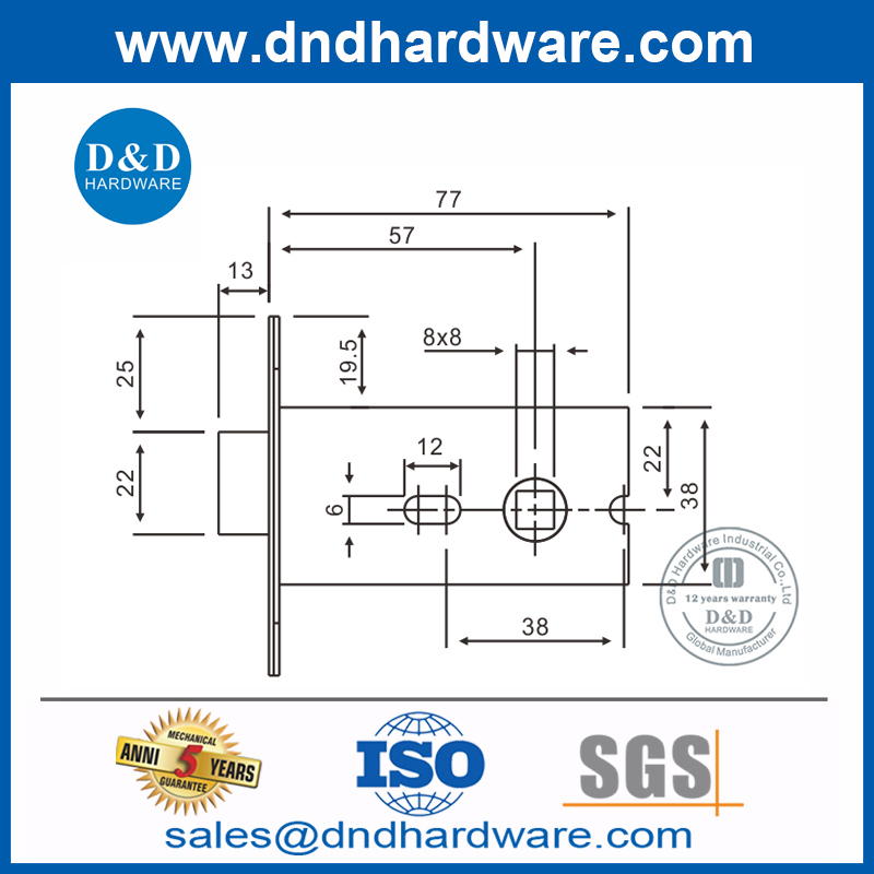 High Security Solid Brass Black Bathroom Deadbolt-DDML032