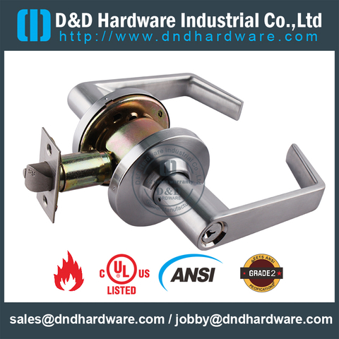 Fire Rated Door Hardware UL ANSI Grade 2 Tubular Knob Lock for Smoke Door-DDLK011