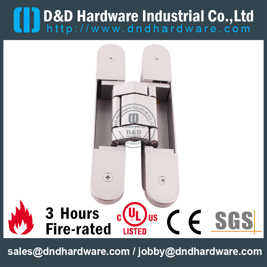 Sliver Sanding 180 degree heavy duty 3D Adjustable Concealed Hinge for Building Door-DDCH008-G80SS