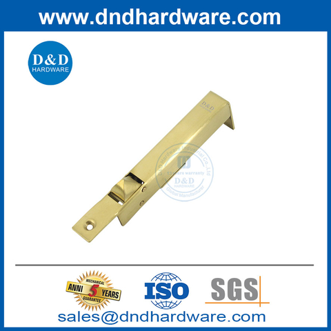 SS304 Satin Brass Sideways Automatic Door Bolt for Metal Door-DDDB023