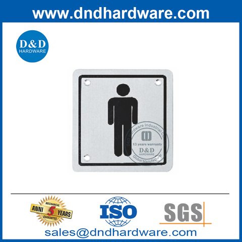 Stainless Steel Male Washroom Toilet Door Sign Plate-DDSP001