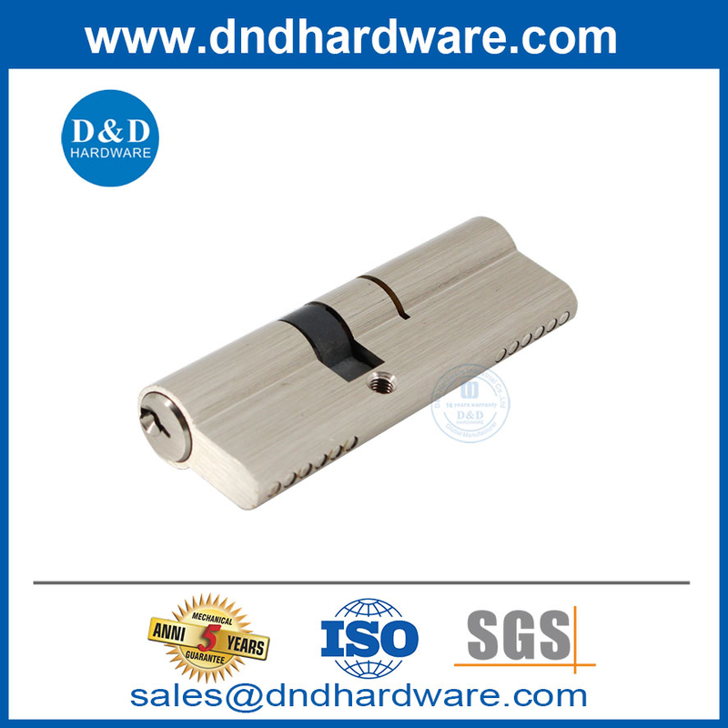 Solid Brass Safety Offset Double Cylinder Mortise Door Lock Cylinder with Keys-DDLC012