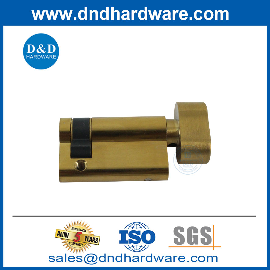 Keyless Bathroom Door Thumbturn Small Euro Brass Half Cylinder Lock Cylinder -DDLC009