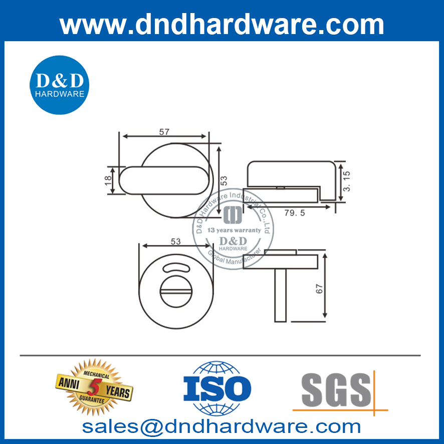 Stainless Steel Disable Thumbturn and Release with Indicator for Door-DDIK003
