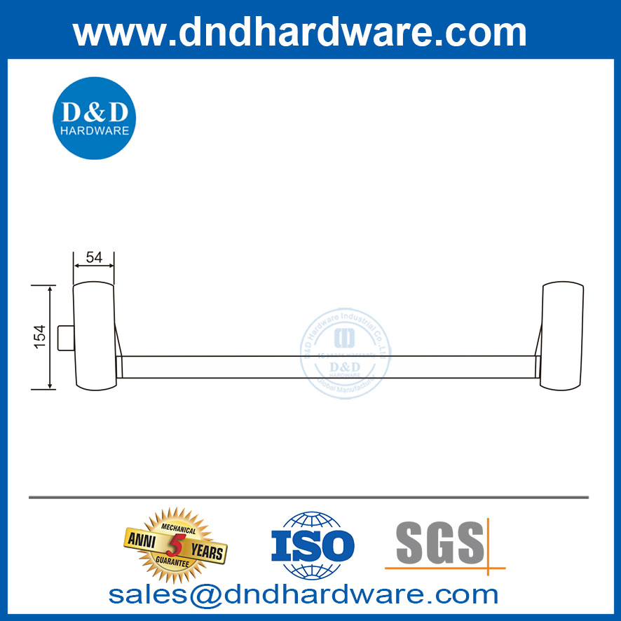 Rim Type Cross Bar Stainless Steel Panic Bars for Double Doors-DDPD021