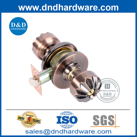 Antique Copper Zinc Alloy Door Lockset for Front Entrance Wood Door-DDLK051