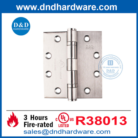 Satin Stainless Steel 316 UL Listed Fire Rated Door Hinge for Residential Building-DDSS002-FR-4.5X4X3.4