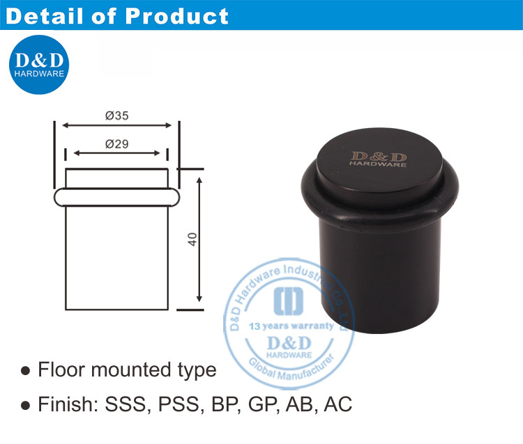 Black Rubber Door Stopper-DDDS011