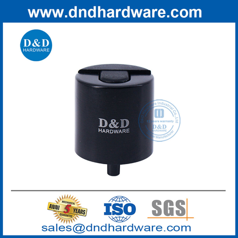 Matte Black Stainless Steel Big Rubber Door Stopper-DDDS012