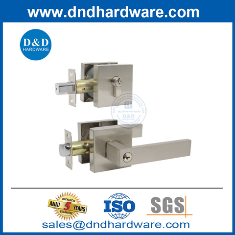 Keyed Entry Door Levers And Single Cylinder Deadbolts Combo Pack Keyed Alike Lockset-DDLK025