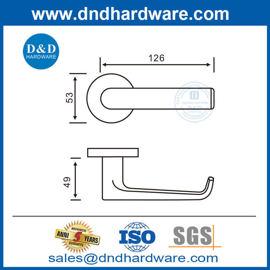Best Front Door Handles Stainless Steel Lever Style Door Handles-DDSH036