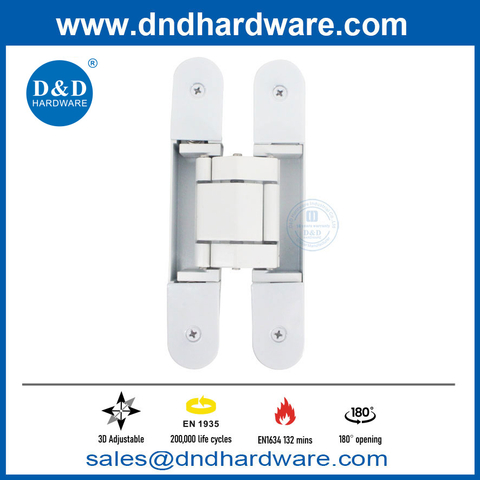 180 Degree White EN1935 Fire 3D Adjustable Concealed Hinge-DDCH008-G40