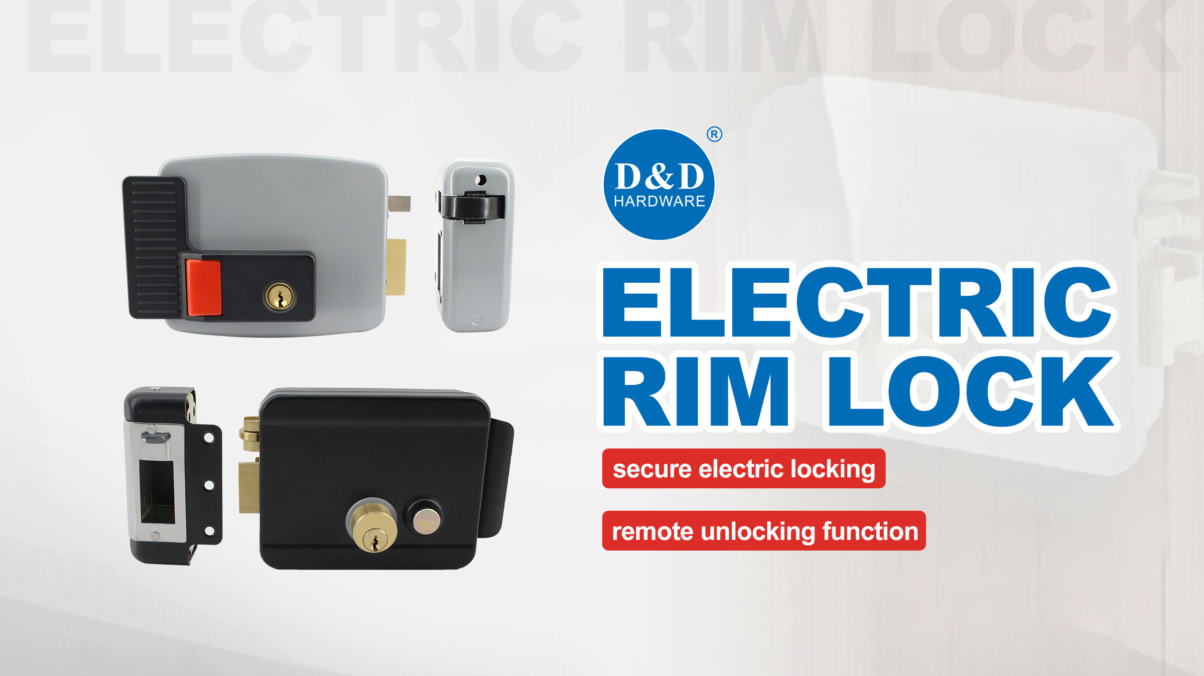 Electric Door Control System Rim Lock for Residential Building