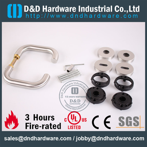 Stainless Steel Plastic Base U Shape Handle for Glass Door-DDPL005