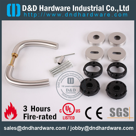 Stainless Steel Plastic Base Tube Lever Handle for Single Door-DDPL004