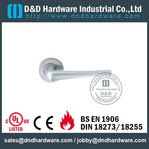 Stainless Steel 304 Modern Lever Handle on Rose Welding Type for Metal Commercial Door-DDTH034